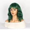 Perucă sintetică Green Short Bob Body Wave pentru femei Lolita Cosplay perucă sintetică păr natural rezistent la căldură