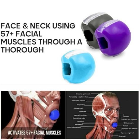 Silicone Facial Chew Muscle Exerciser Fitness Ball Jawline Mandible Trainer