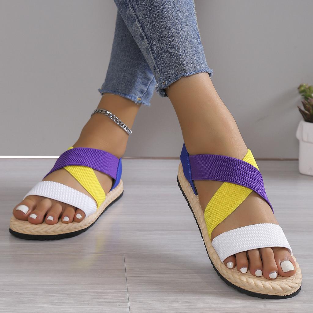 Fashion New Minimalist Slingback Wedge Sandals Outdoor Summer Lightweight Slides Solid Color Thick Bottom Ladies Shoes Female Sandals