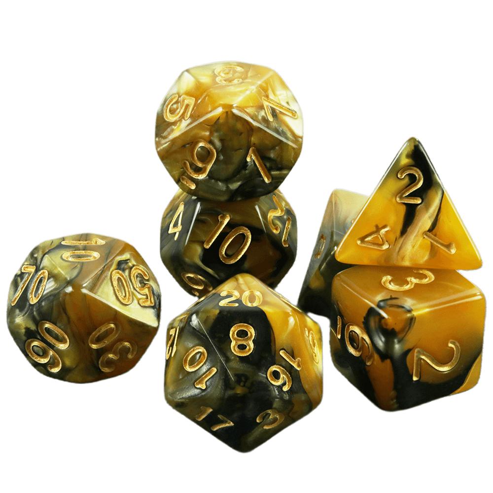 7 szt. Wielościenne kostki w mieszanych kolorach z tubą do DND TRPG RPG Cthulhu COC Gra planszowa Drużyna prowadząca Zestaw kości DND