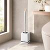Wall Mounted Toilet Brush, Sanitary Toilet Scrubber with Hole-Free Design And Drainage Base, High-Density Bristles Non-Slip Handle Hygienic Cleaning