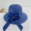 Bucket hat trendy breathable sun protection sun bow hat women's summer big brim straw hat shade beach hat
