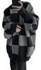 BEIBANG Oversized Knit Drop Long Loose Crew Check Oversized Korean Top for Size Men's Sweater, Shoulder, Sleeve, Fit, Neck, Pattern, Silhouette,