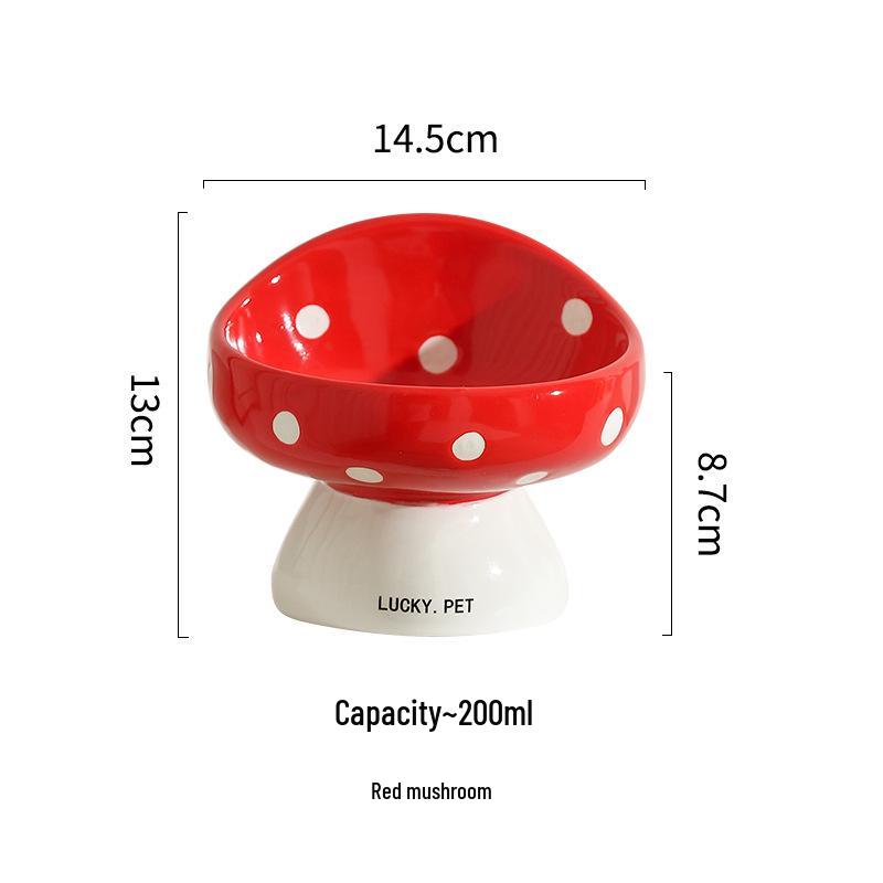 Ceramic Cat Bowl for Food & Water, Protects Cervical Vertebrae, Pet Feeding Basin for Cats & Dogs