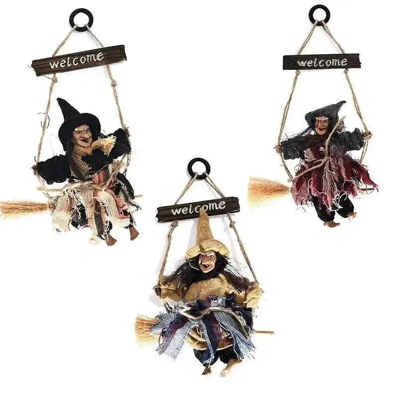 Fuuny Horror Themed Party Witch Doll Halloween Hanging Decoration Ghost Flying Witch Pendant Halloween DIY Party Decoration