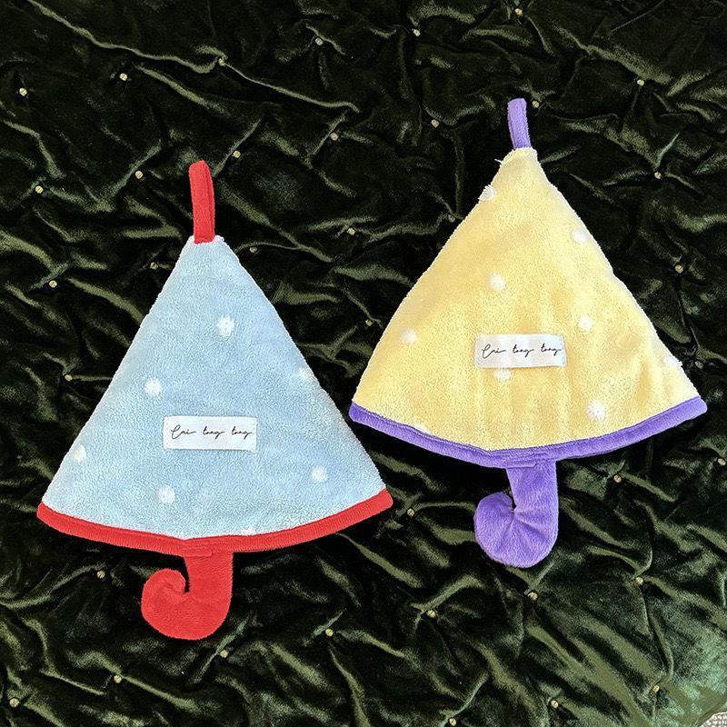 Mini Umbrella-Shaped Hand Towel, Cute Absorbent And Quick-Drying Bathroom Towel, Thickened Coral Fleece Kitchen Handkerchief