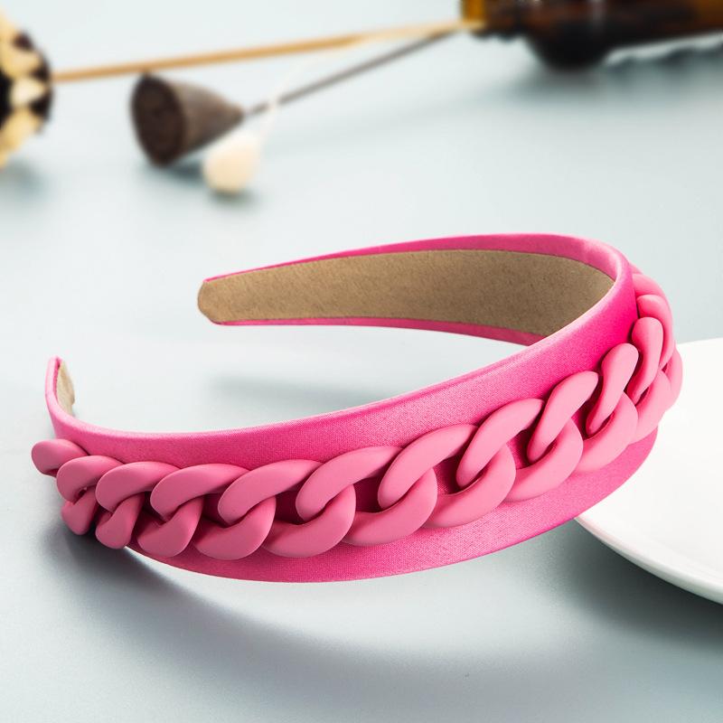Women's Rural Wide Edge Color Chain Decoration Makaron Color Headband