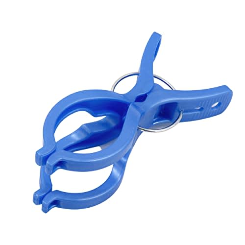 Towa Sangyo Heavy-Duty Neosul Wide Pole Clothespins, White/Blue, Approx. 4.4 X 3.4 X 9cm, Pack of 10