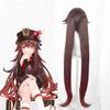 Game Genshin Impact Hutao Anime Cosplay Hair Heat Resistant Synthetic Wigs Halloween Free Wig Cap
