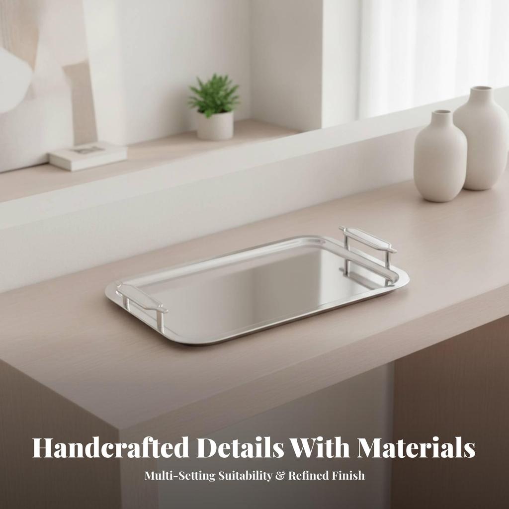 Metal Serving Tray with Handles Elegant Versatile