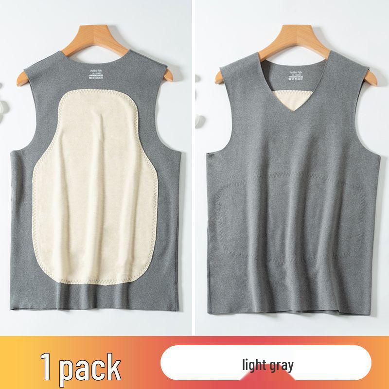 

Men s 2025 Gray Seamless Double-Sided Fleece Vest for Autumn/Winter L