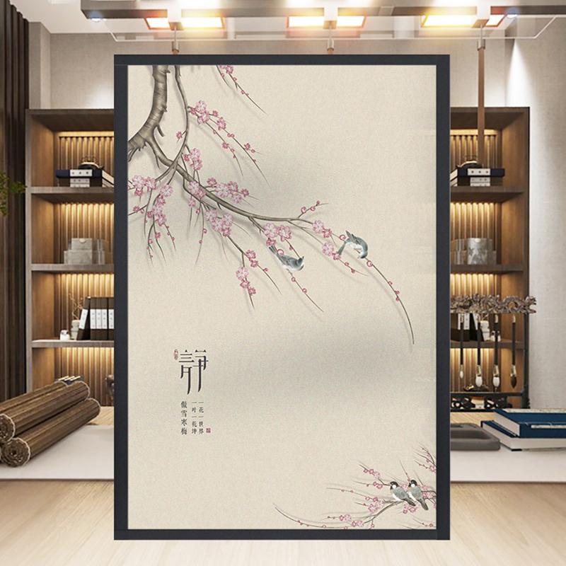 Chinese Style Flower Bird Window Film Home Bathroom Decor Frosted Window Stickers Static Cling Stained Privacy Glass Film