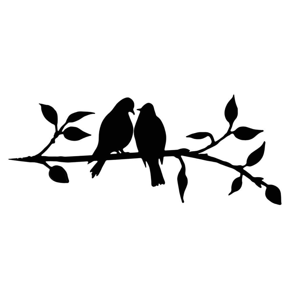 Metal Bird Silhouette Black Wrought Iron Bird Silhouette Birds On The Branch Hummingbird Wall Art Decor For Home Garden Yard
