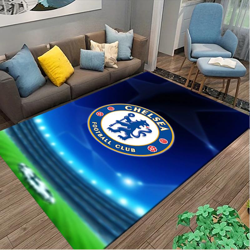 1pc Office Printed Area Carpet, Chelsea FC Rug, Home Sofa Chair Mat For Christmas and Halloween Décor