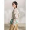 French Retro Paisley Print V-Neck Chiffon Blouse