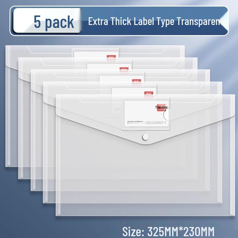 Bolsa transparente impermeable para archivos A4 - Organizador de oficina de gran capacidad