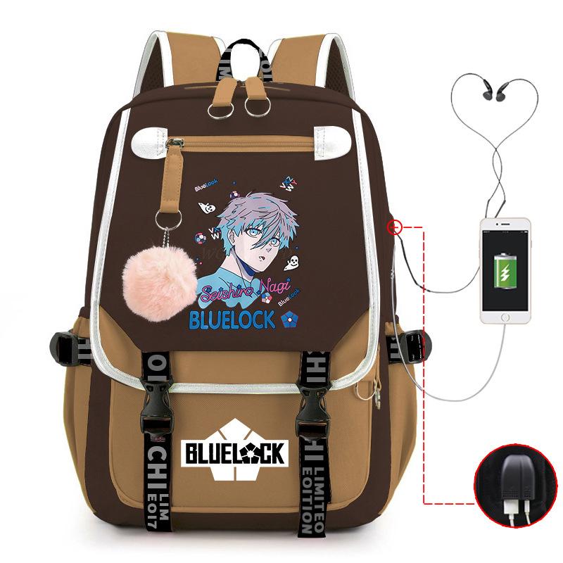 Anime Peripheral Teen Trend Backpack Multifunctional Usb Casual Student School Bag