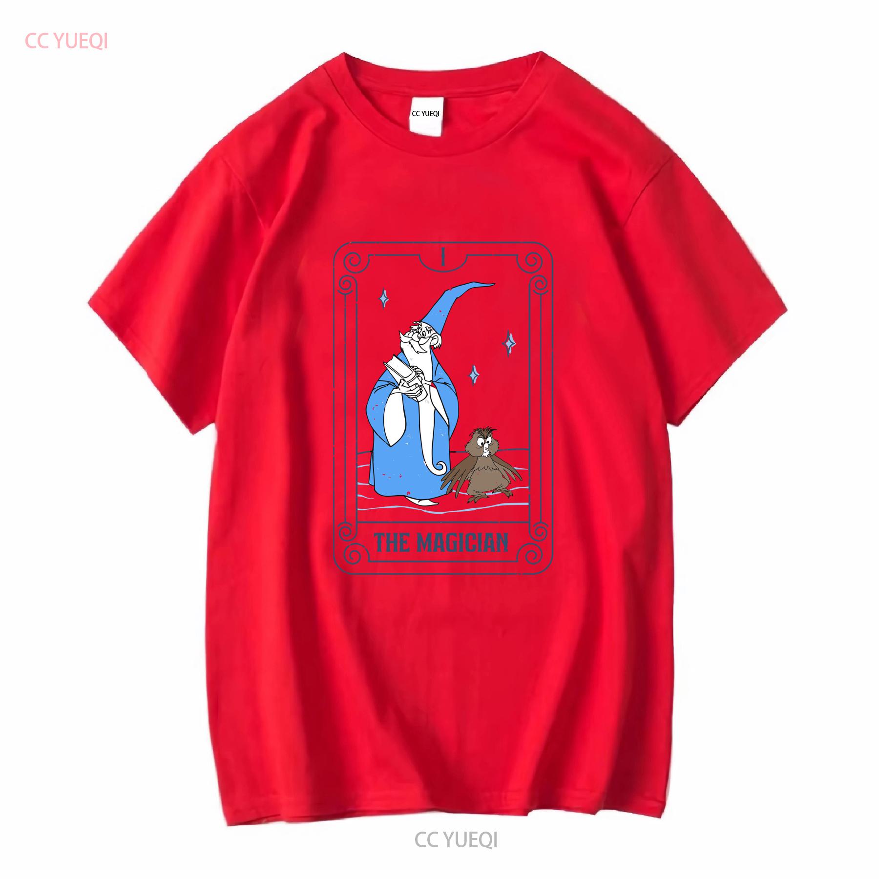 Merlin And Archimedes The Magician Tarot Card T Shirt Sword In Stone Magic Kingdom 2024 Trip vintage Washed S