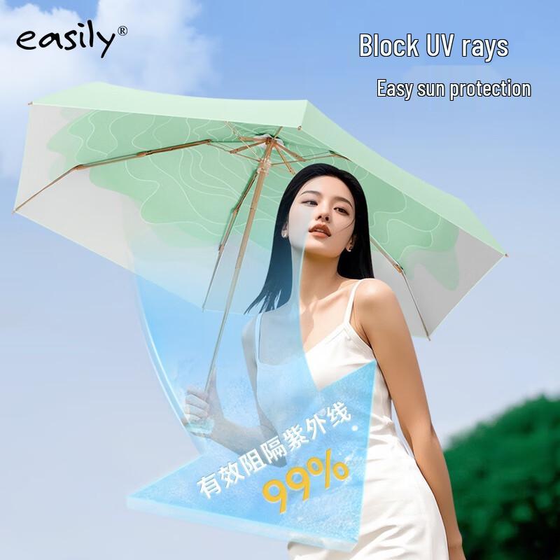 Compact Floral UV Protection Umbrella