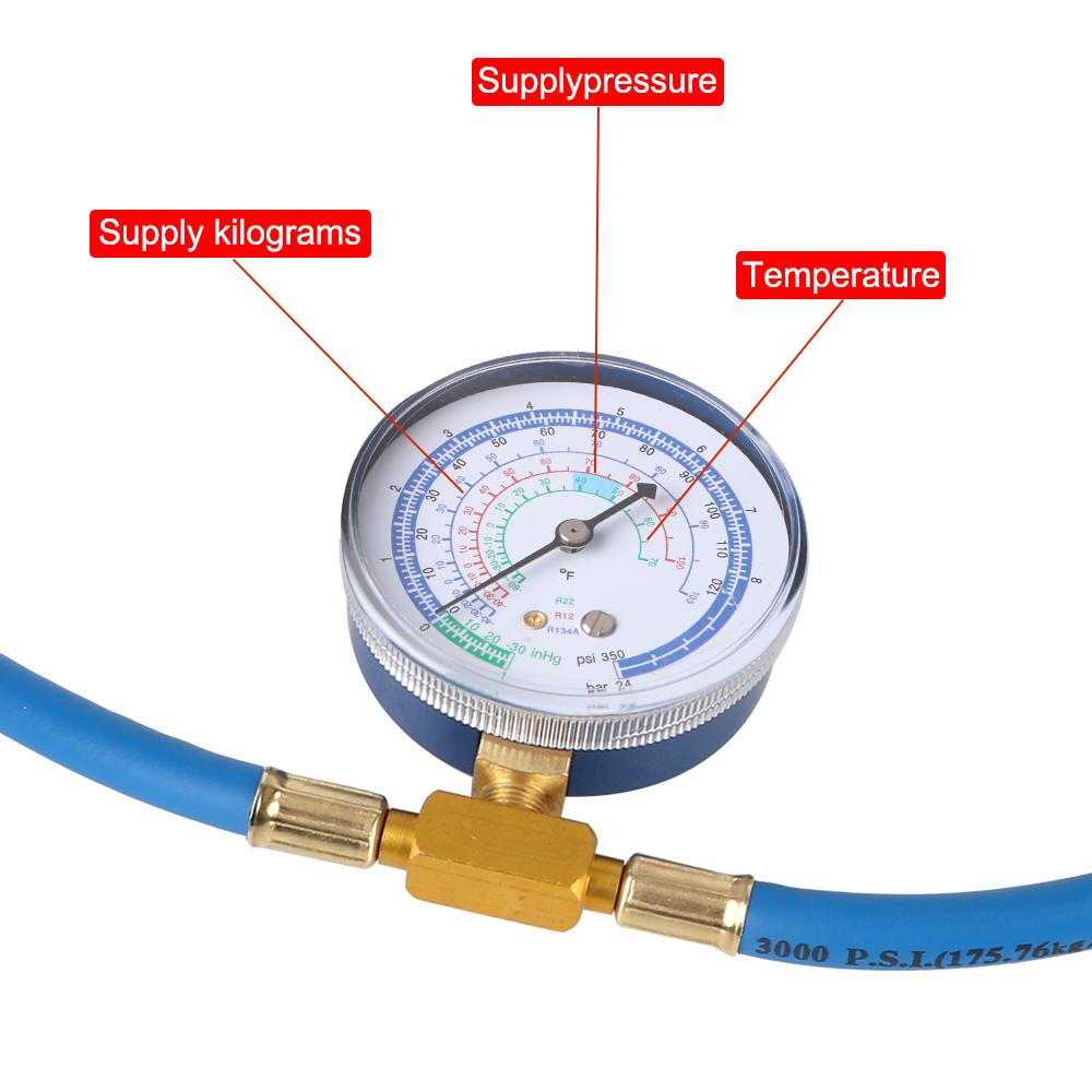 Car Air Conditioning Reparing Tools Refrigerant Recharge Hose Pressure Gauge Measuring Kit R134A  Accessories