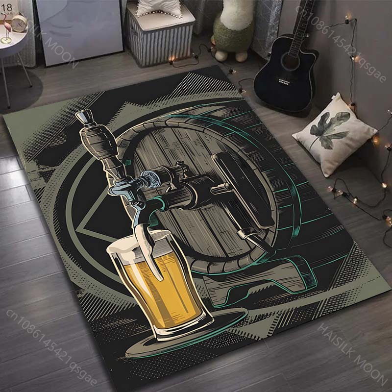 17 Styles Beer Brewing Painting Carpet for Living Room Bedroom Doormat Home Decor Sofa Table Area Rug Non-slip Floor Mat