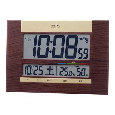 Clock Wall Radio Brown Wood 18 X 26 X SQ440B Clock/Desk Clock, Controlled, Digital, Calendar, Grain, 2.2 Cm,
