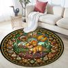 Dinosaur Adventure Mandala Round Area Rug Under Office Chairs Bedroom Living Room Home Decor