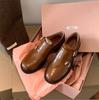 British Style Retro Exquisite Carved Baroque Single Shoes Munch Leather Shoes Women's Autumn and Winter