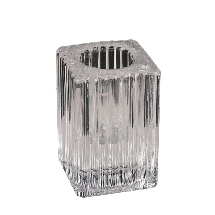 Square/Round Glass Candle Stands Candle Holder for Wedding Dinner Party Festival