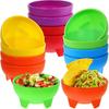 Meekoo 12 Pcs Salsa Bowls Mexican Multi Color Serving Bowls 4.5" Diameter Plastic Mexican Dinnerware for Taco Candy Chip Bar Snack Guacamole Nuts
