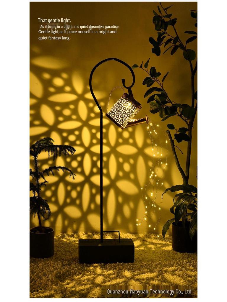 Solar-Powered Waterproof Hanging Garden Lantern with Light and Shadow Effect