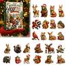 Interactive Family Game 24 Days Christmas Advent Calendar, Forest Animals Countdown Collectible Animal Figurines Cute Acrylic Toys for Holiday