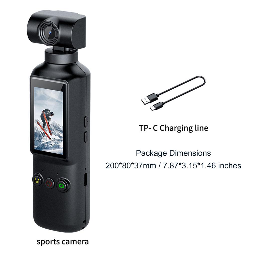 4K Action Camera Handheld Sports Camera Pocket Cam 270 Rotation Camera for Outdoor Sport Travel