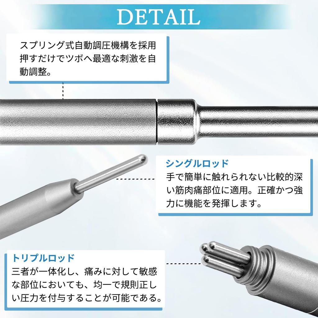 Facial Acupressure Ear Acupressure Stick for Facial Myofascial Facial Eye Ear Acupressure Full Body Storage Bag Silver Spring-Powered Stick, Muscles,
