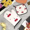 2PS Cherry Love Heat-Re2PSi2PStant Oven Mitt2PS & Pot Holder2PS - 10.6x6.7 Inch, Polye2PSter, Machi