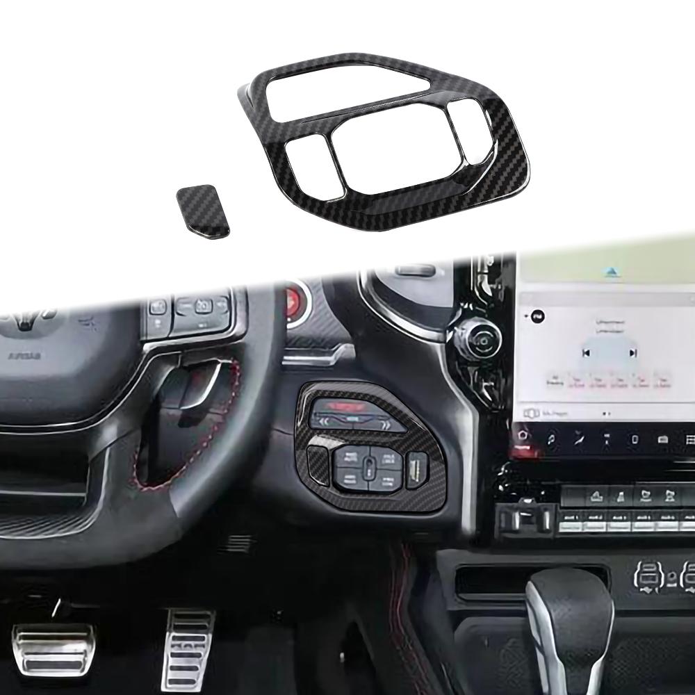 4wd Adjust Cover Trim For Dodge Ram 1500 Trx 2021-2023 ABS Carbon Fiber Interior