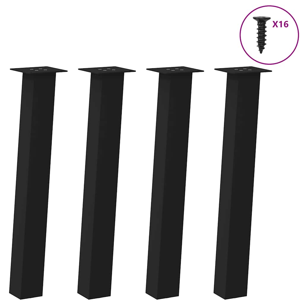 Vidaxl Nogi Do Stolika Kawowego, 4 Szt., Czarne, 72 Cm, Stal