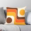 Geometrische Braun Orange Gelbe Quadratische Kissenhülle Polyester Leinen Samt Bedruckt Reißverschluss Dekorative Kissenhülle Heimkissenbezug