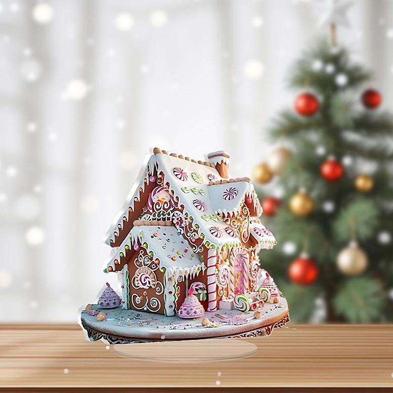 1 шт. Рождественский Олень Сани Санта Клаус Фигурка 2D Акрил Рождественский Санта Клаус На Санях Украшение Праздничные Вечеринки