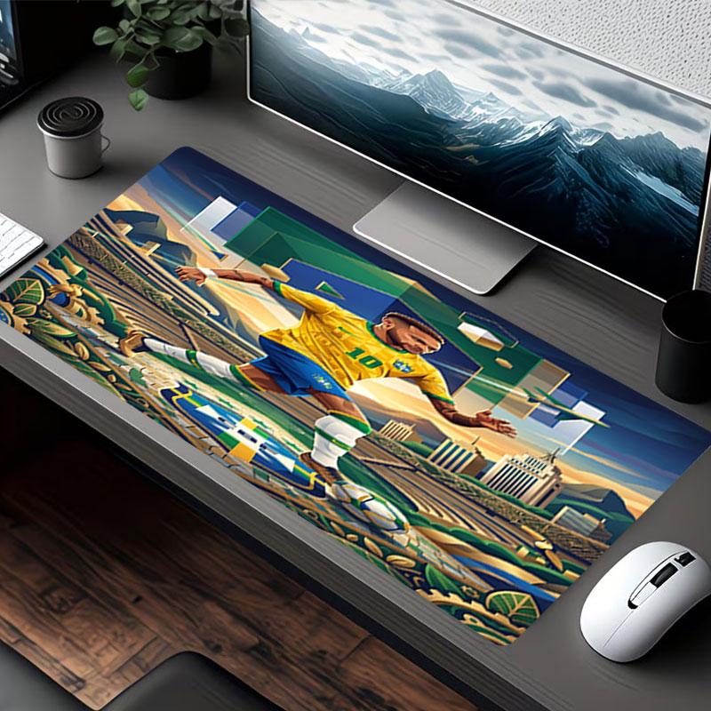 Neymar Jr Druck Mauspads, für Tastaturauflage Laptop PC Matte für Büro Heimgebrauch, Schreibtischdekoration, Perfektes Geburtstagsgeschenk für Gamer