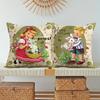2 pieces vintage farmhouse Easter bunny throw pillowcase