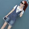 Damen Sommer Chic Zweiteiler Set 2025: Denim Latzhose mit Trägern & Kurzarm-T-Shirt, Trendiger Koreanischer Stil