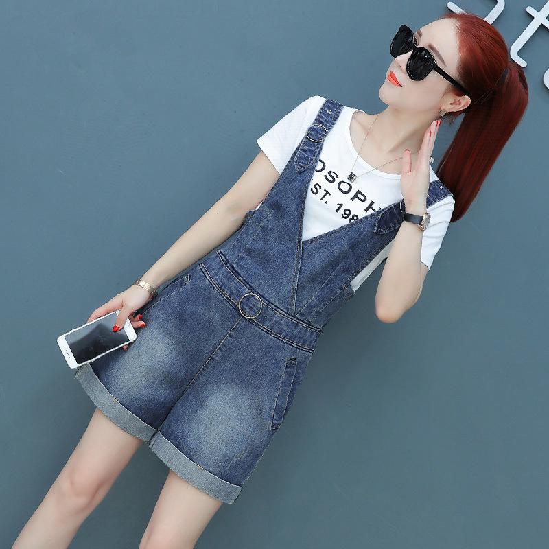 Damen Sommer Chic Zweiteiler Set 2025: Denim Latzhose mit Trägern & Kurzarm-T-Shirt, Trendiger Koreanischer Stil