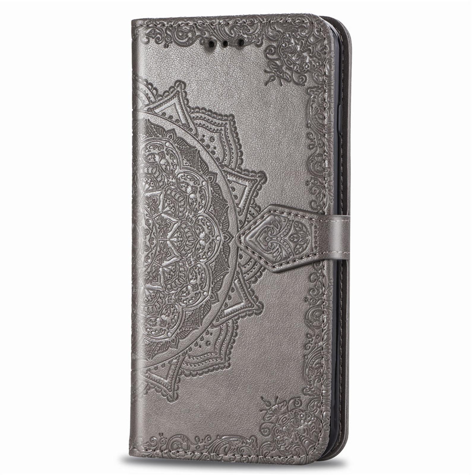 

For Samsung Galaxy A20e Phone Case Mandala Embossment Design Phone Cover Shell Pouch Stand Function Flip Practical PU Leather Wallet Rose Gold