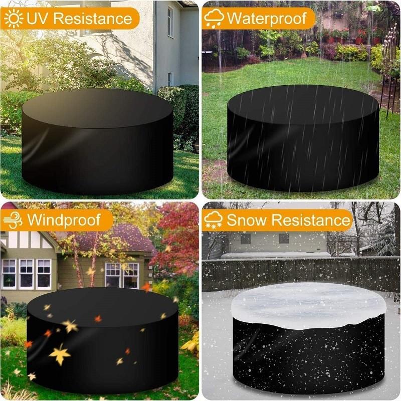 Patio Round Waterproof Garden Furniture Cover Outdoor Table Chair Dust Protector