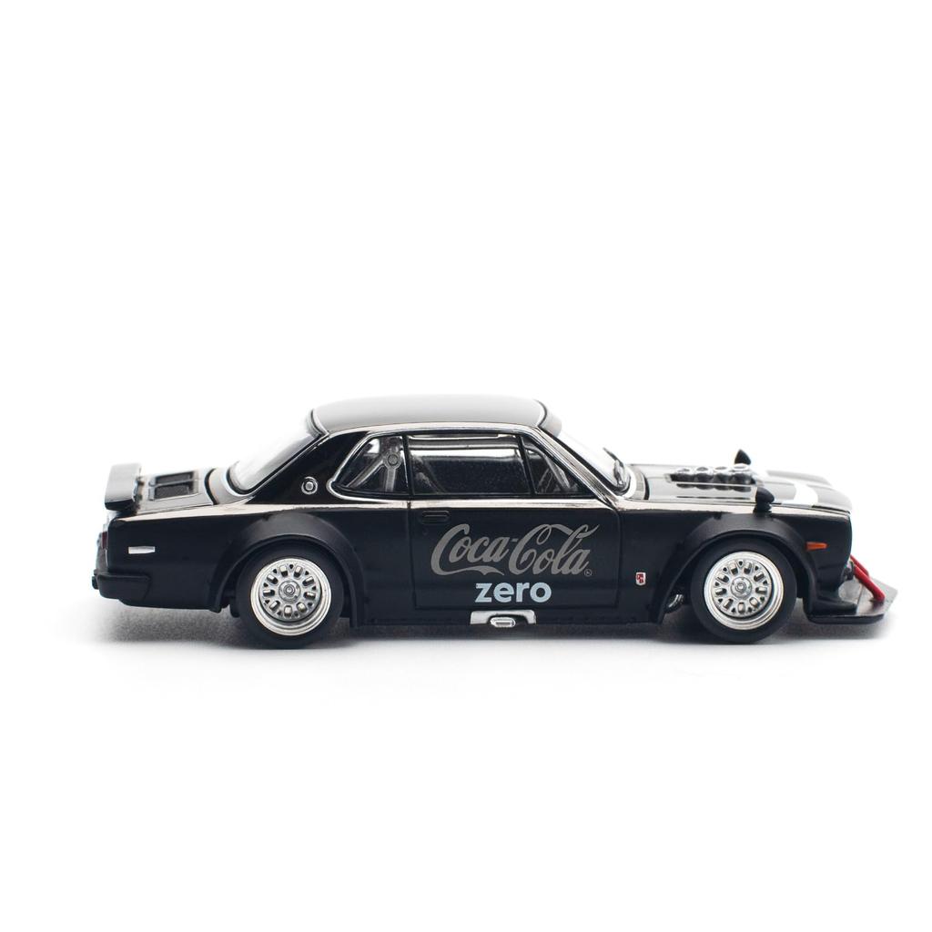 POP RACE x TINY SKYLINE V8 DRIFT COCA COLA BLACK finished product PR640144 1/64 GT-R (HAKOSUKA) CHROME?