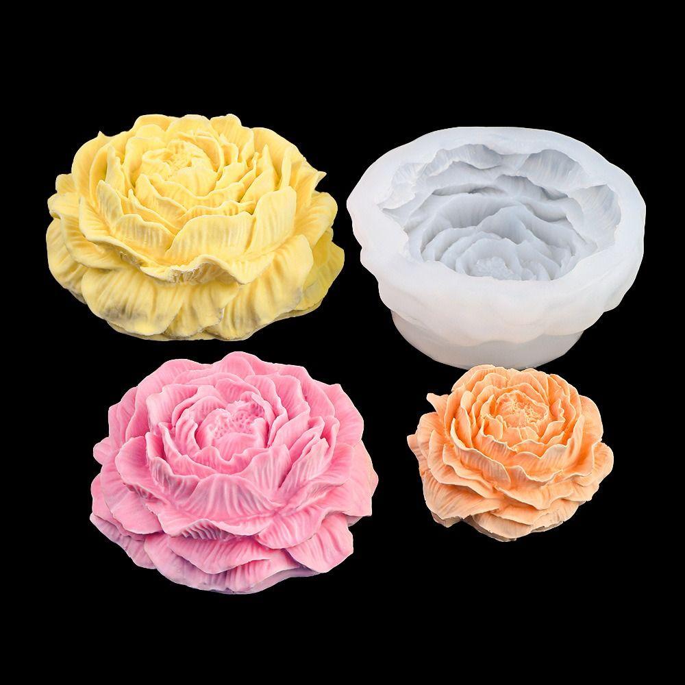 1Pcs DIY Peony Silicone Mold 3D Chocolate Cake Ice Baking Flower Soap Mould Making Tool Resin Mold for Plaster Candle Soap