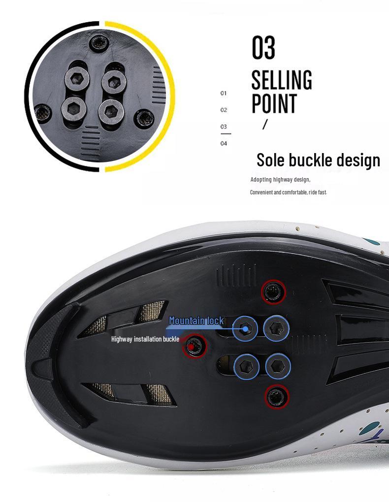 Cross-Border Unisex Clipless Cycling Shoes - Professional Mountain & Road Bike Footwear with Hard Sole