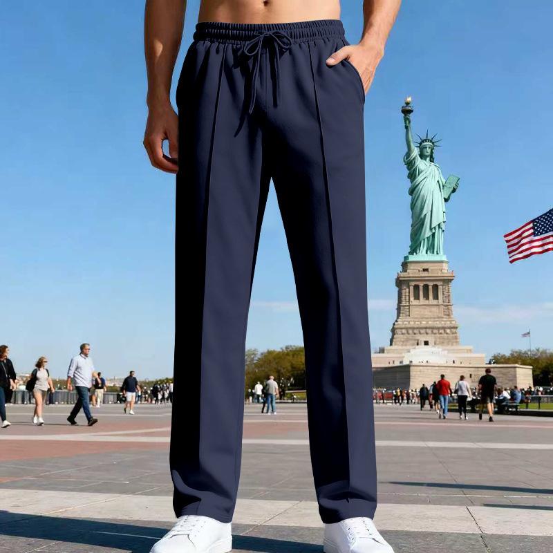 2025 Men's Trousers All Seasons Loose Straight Sports Casual Trousers