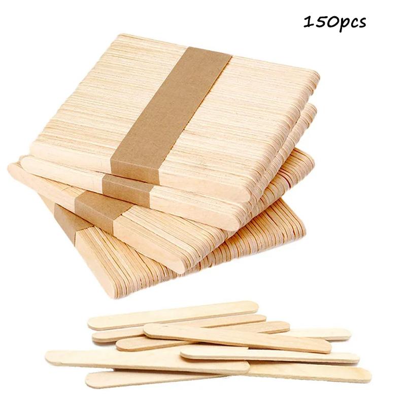 100Pcs/Set Popsicle Sticks Natural Wooden Pop Popsicle Sticks 11.4CM Length Wood Craft Ice Cream Sticks Popsicl Accesorios